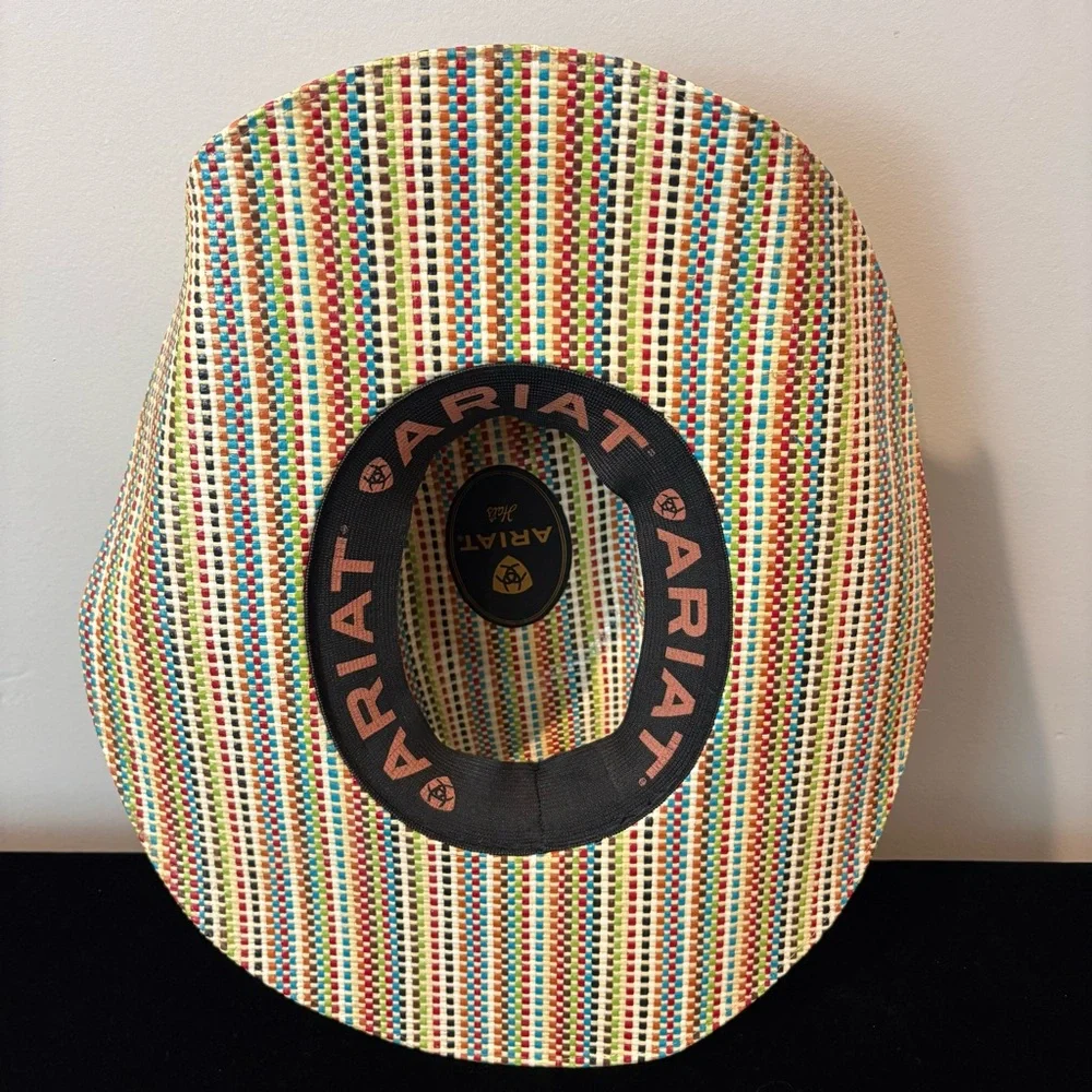 Kid’s Ariat Multicolor Woven Straw Western Cowboy Rodeo Hat